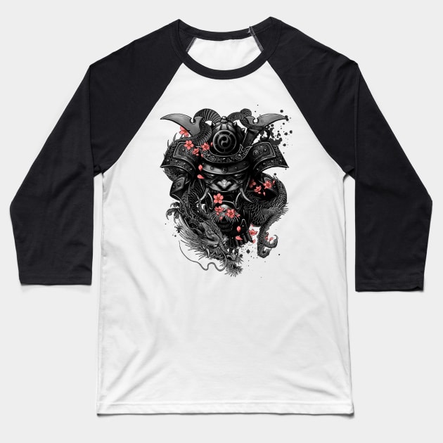 Samurai irezumi Baseball T-Shirt by GTC_Design